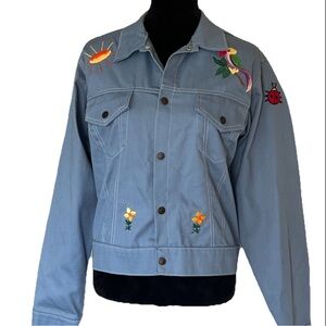 Vintage Sears Women’s Put-on Shop 70’s Denim Embroidered “ Tough skins” Jacket